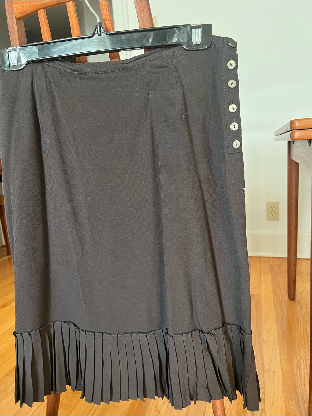 Nougat - Women’s Brown Pleated Hem Skirt
